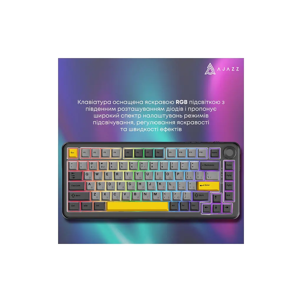 Клавіатура Ajazz AK820 MAX Magnetic Switch RGB USB Black (AK820MAX-WM-BGY) - фото 9