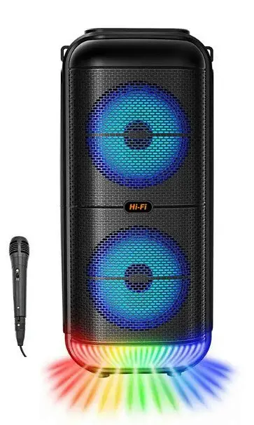 Портативна Bluetooth колонка ZQS-6227 акустична система з мікрофоном та RGB підсвічуванням Чорний - фото 3