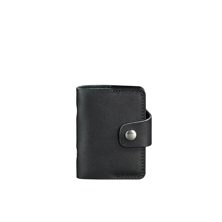 Шкіряний кард-кейс 7.1 (Книжечка) чорний - фото 7