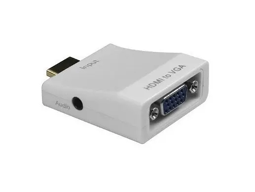Перехідник HDMI M VGA F (з аудіо інтерфейсом) додаткове живлення micro USB, білий RTL - фото 3