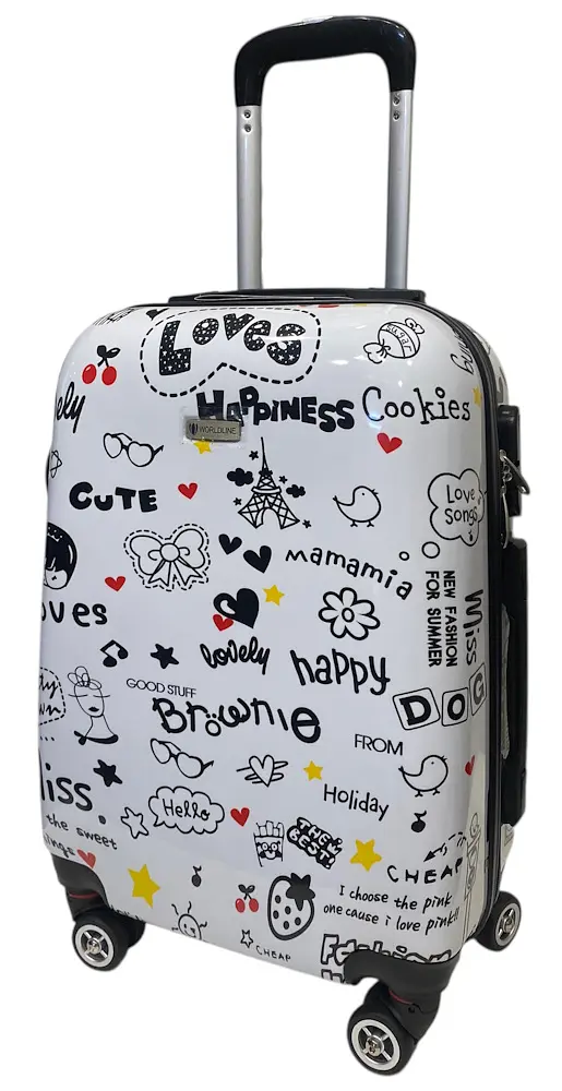Валіза маленька Worldline Airtex 809/love полікарбонат 55×39×20 см Різнокольоровий