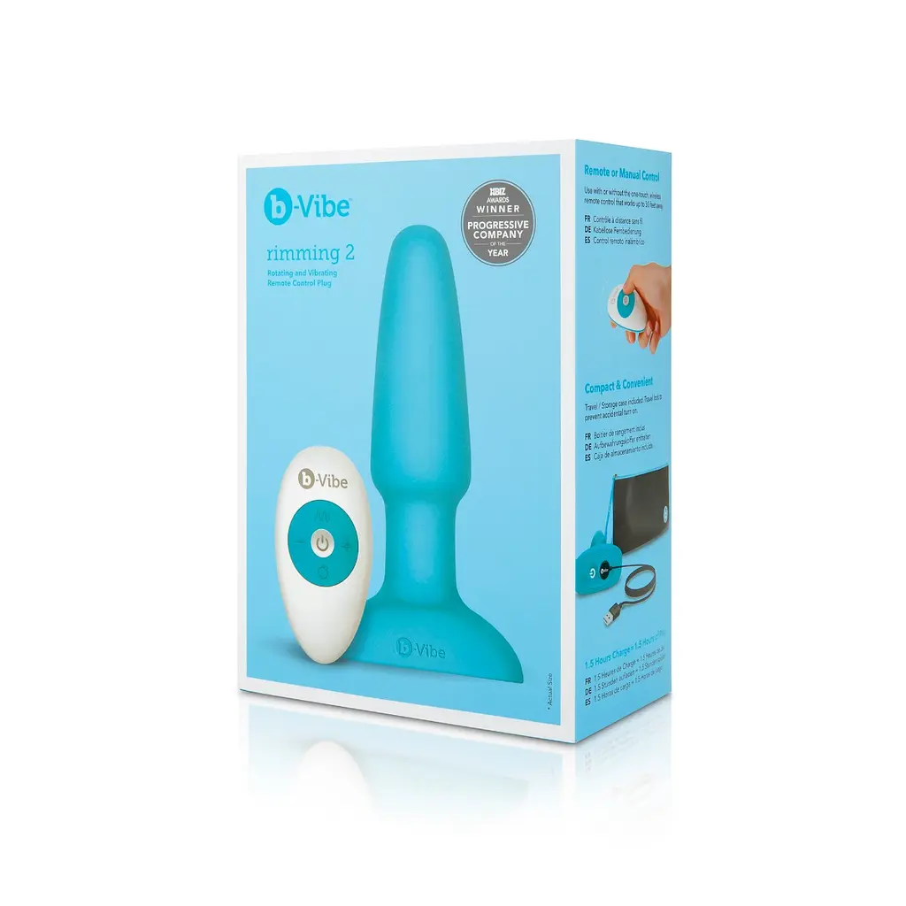 Анальная пробка B-Vibe Rimming Plug 2, 15 см (бирюзовый) - фото 13