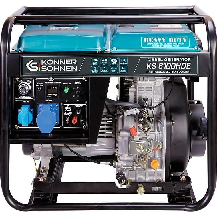 Генератор Синхронний KonnerSohnen KS 6100HDE, 5.5KW, дизель, 230V / 5000 Вт / Дизель (KS6100HDE) - фото 3