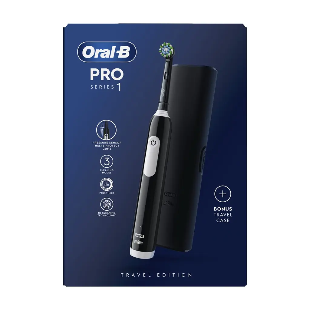 Электрическая зубная щетка Oral-B Pro Series 1 D305.513.3X BK типу 3791+ чохол Travel Edition - фото 6