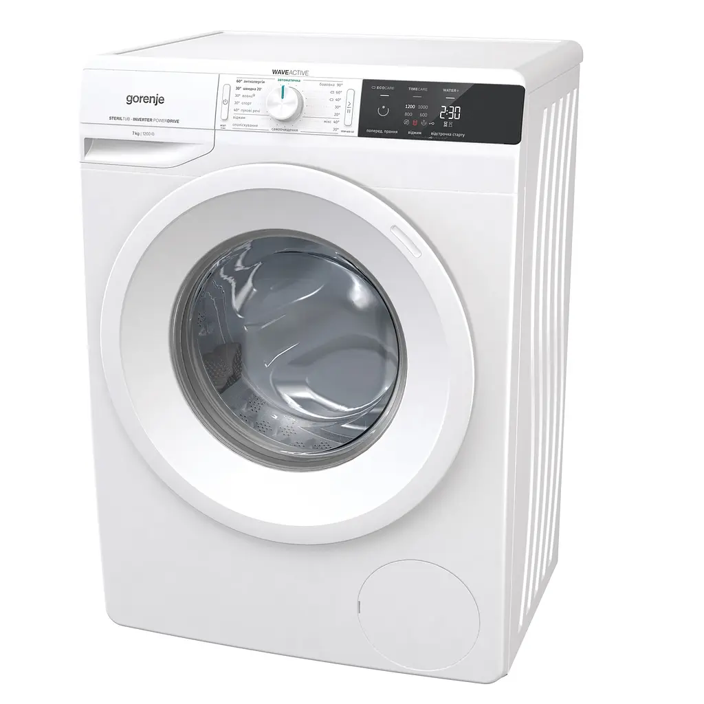 Стиральная машина Gorenje WEI72S3S/с паром/инверт/7 кг/ 1200 об/A -30 % /16 прогр./LED-дисплей/55 см. (WEI72S3S) - фото 3
