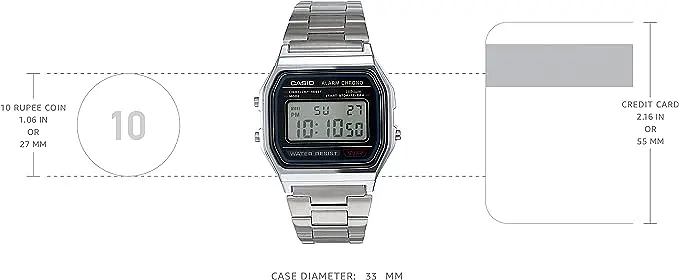 Чоловічий годинник Casio A158WA-1DF - фото 3