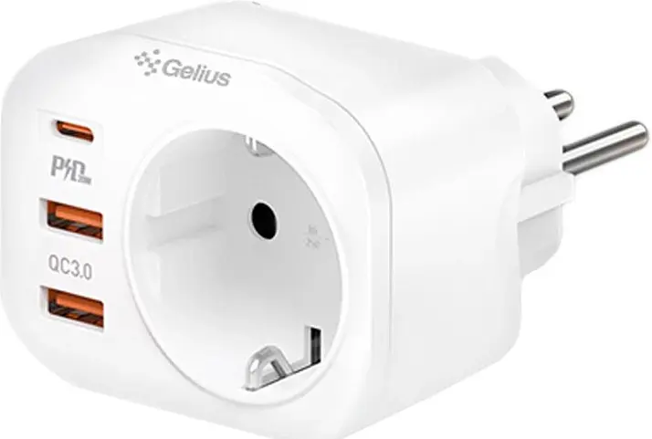 Мережевий зарядний пристрій Gelius Moxie GP-HC050 2 USB QC 3.0 + Type-C PD20 W White - фото 2