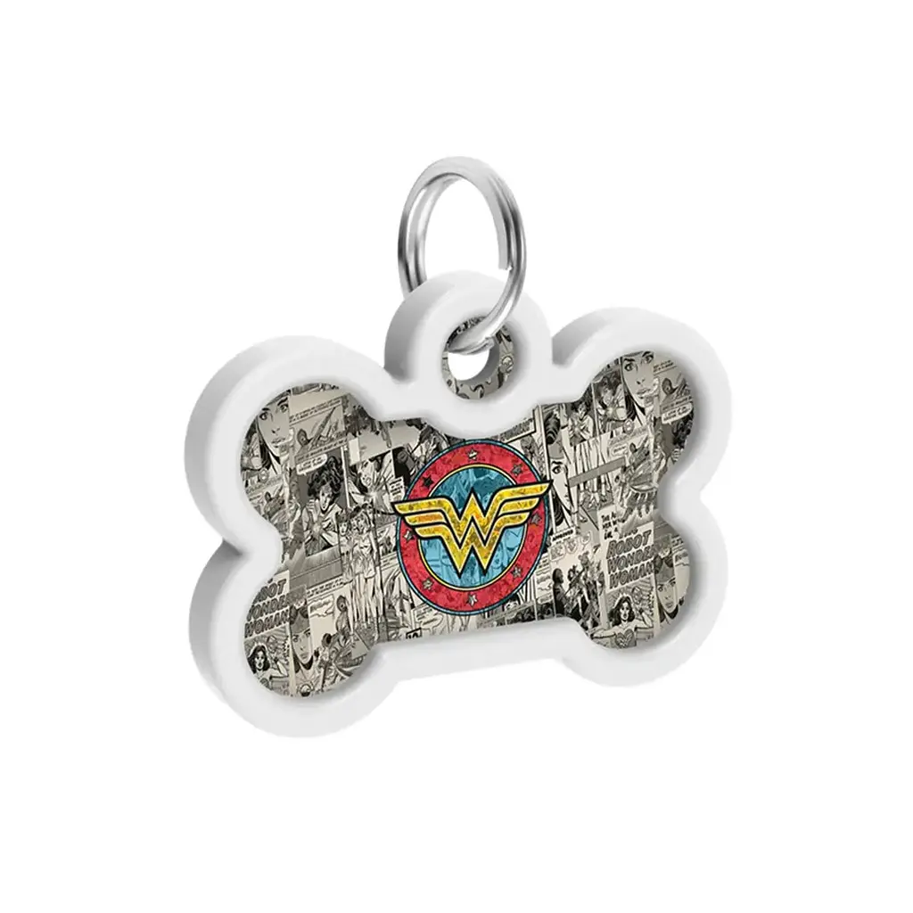 Адресник для собак і котів Waudog Smart ID з QR паспортом, Чудо-жінка 2, L, 40х28 мм - фото 4