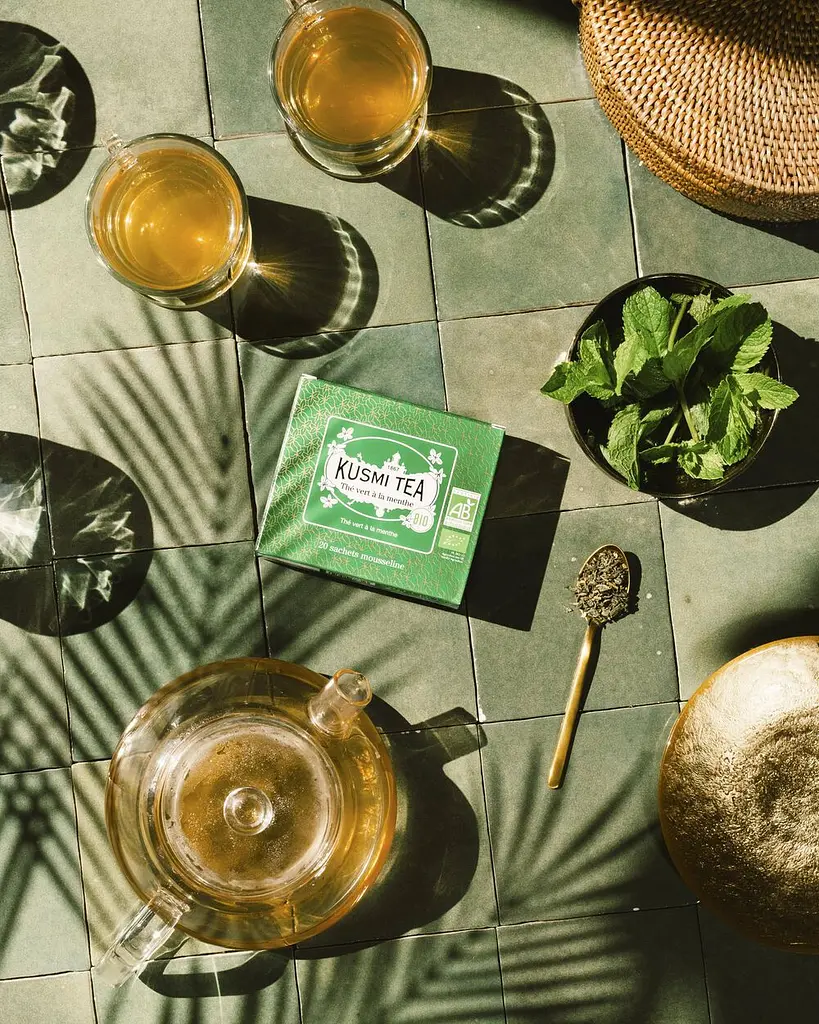 Чай зеленый Kusmi Tea Spearmint Green Tea органический 40 г (20 шт. х 2 г) - фото 3