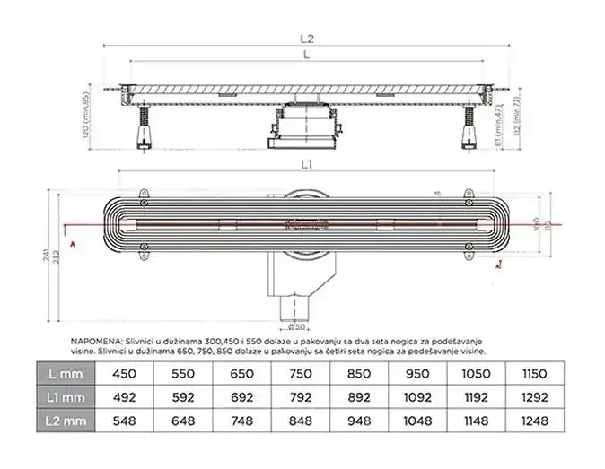 Душевой канал Pestan Confluo Slim Line вставка нержавеющая сталь 550 мм 30412 - фото 5