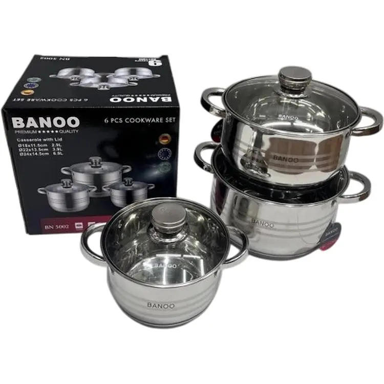 Набор посуды Banoo BN-5002 из нержавеющей стали с энергоэффективным 9-слойным дном - фото 2