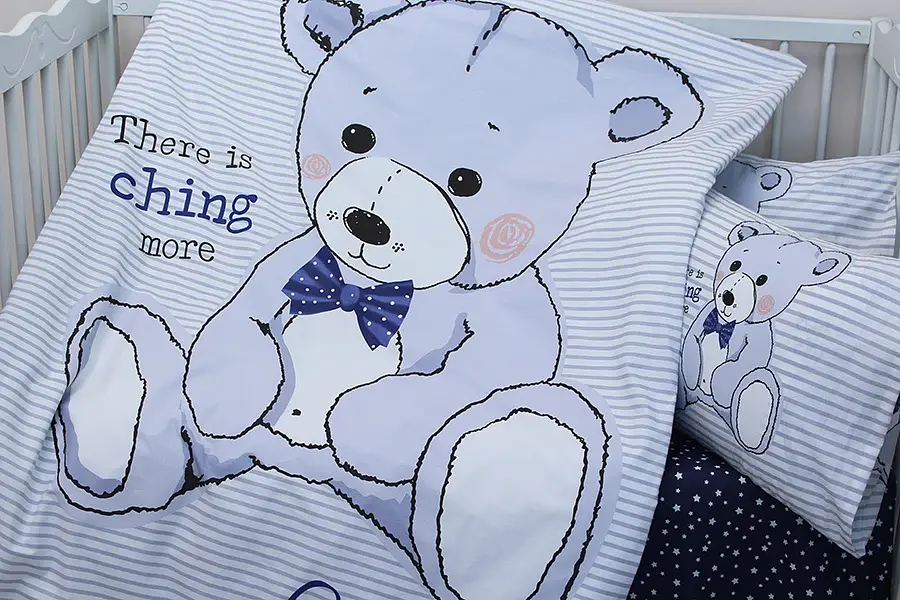 Комплект постільної білизни в ліжечко Tag Tekstil Teddy blue для немовлят Ведмедик (блакитний) - фото 3