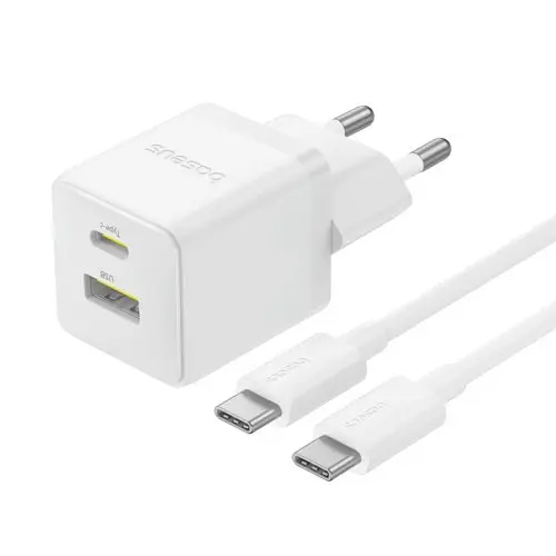 Мережевий зарядний пристрій Baseus Palm Fast Charger C+U 30W + Cable Type-C to Type-C білий P1011160A213-01 - фото 5