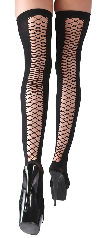 Чулки Cottelli Legwear Thigh-high S/M (черный) - фото 2