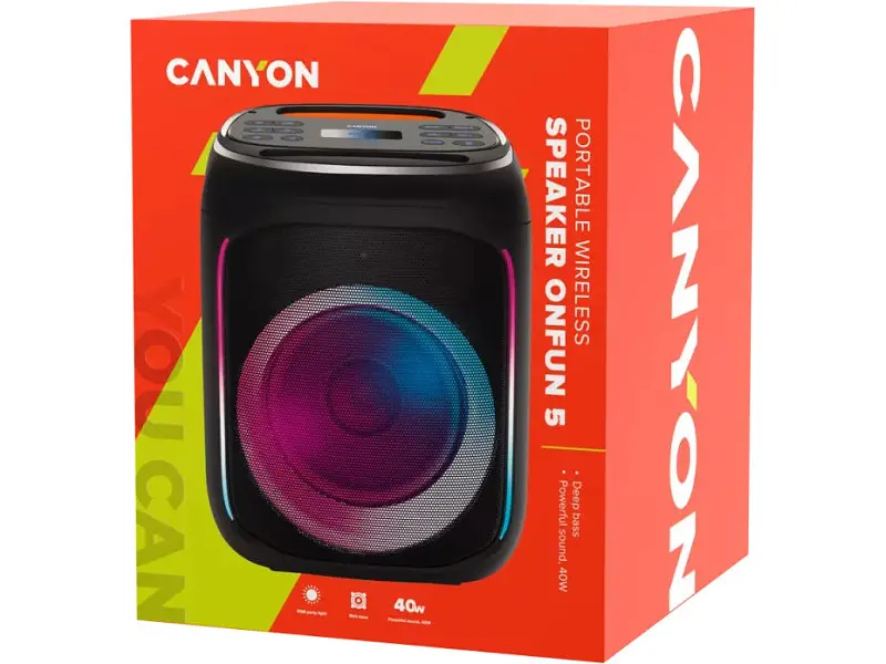 Портативна колонка Canyon OnFun 5 Black (CNE-PBSP5) - фото 5