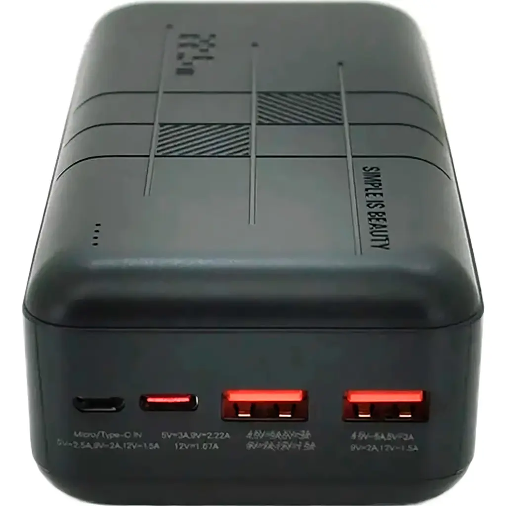 Зовнішній акумулятор XO PR189 30000mAh 22.5W Black [120535] - фото 2