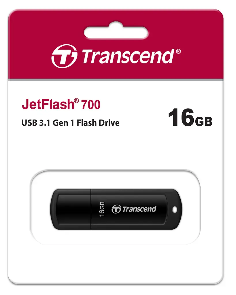 Накопичувач 16GB USB 3.1 Type-A JetFlash 700 Чорний Transcend teh0013379 - фото 4