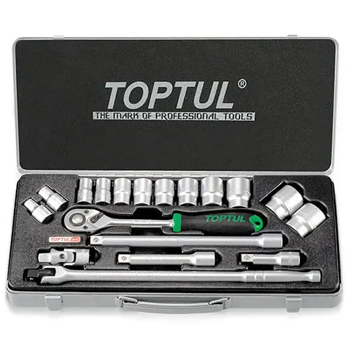 Комплект головок з тріскачкою 1/2" 18од. (6-гр.) Toptul hoz0007890 - фото 2