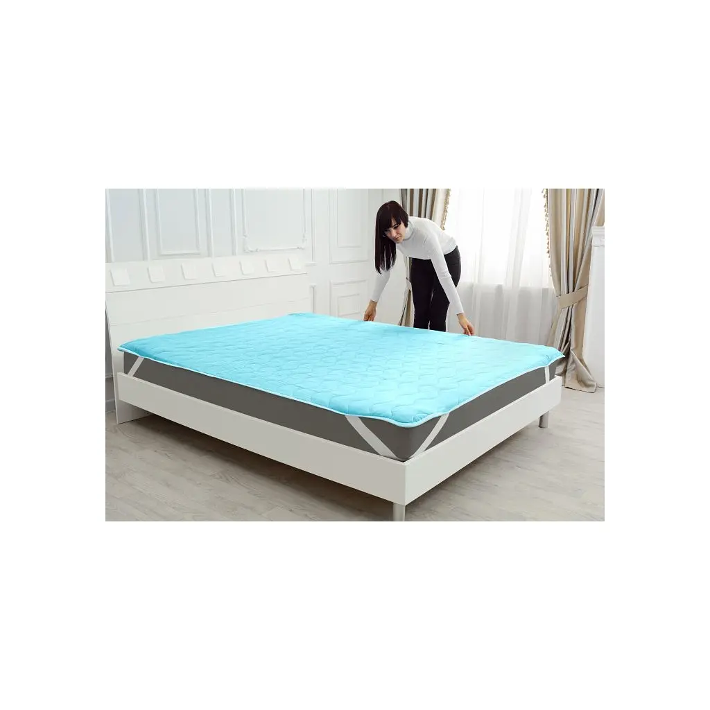 Наматрацник MirSon Eco Light №1713 EcoSilk Air-line на резинці по кутках Blue 150x200 см (2200002888509) - фото 6