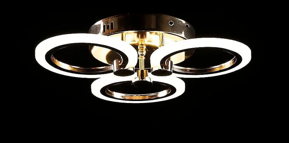 Люстра стельова LED Splendid Ray LK65/3, 80W, золото, білий, сучасний стиль з пультом, димером - фото 4
