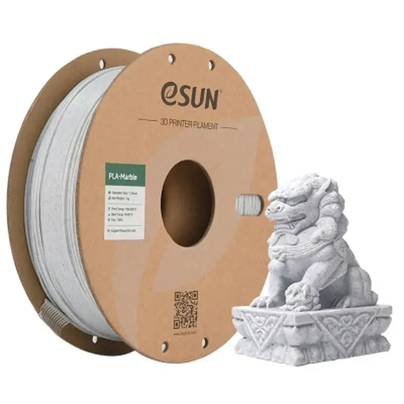 Пластик для 3D-принтера eSUN PLA eMarble 1,75мм, 1кг, marble/nature (eMarble-P175N1) - фото 2