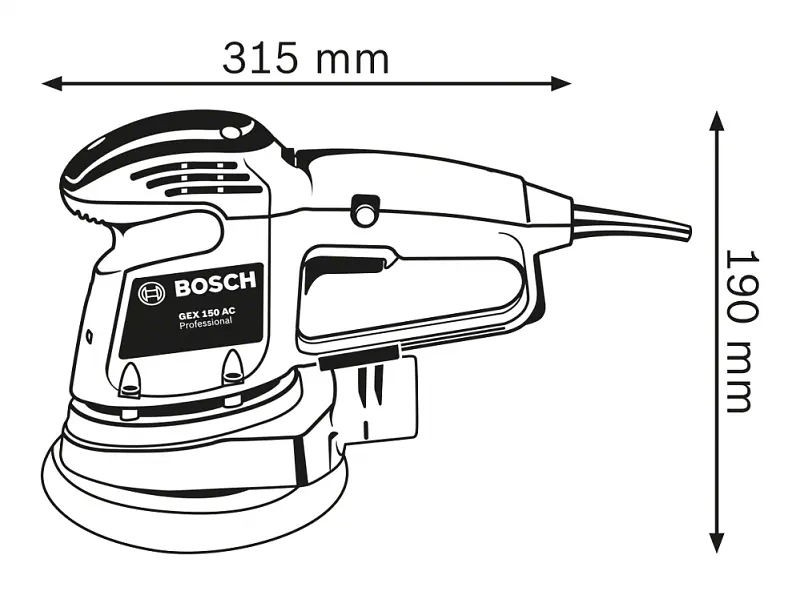 Шлифмашина эксцентриковая Professional GEX 34-151 340Вт Bosch teh0025438 - фото 5