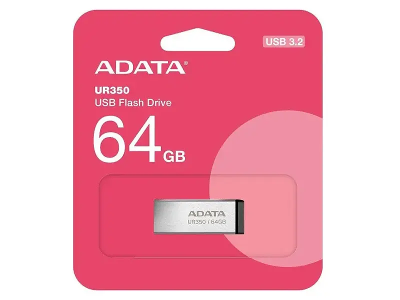 USB флеш накопичувач ADATA 64 GB UR350 Silver/Black USB 3.2 (UR350-64G-RSR/BK) - фото 3
