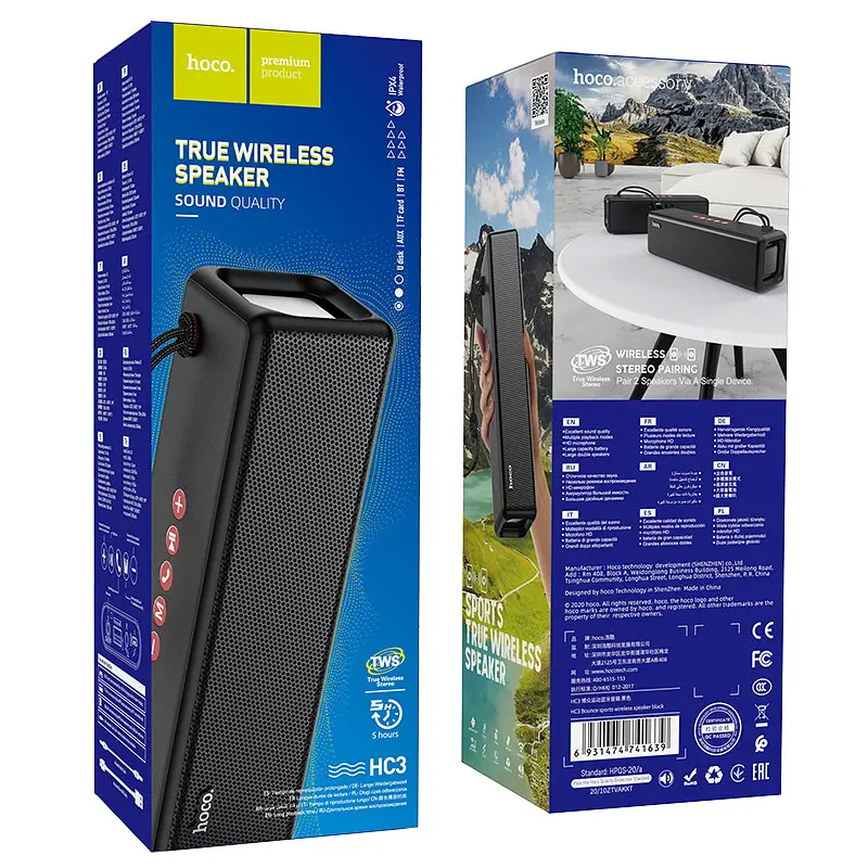 Портативна акустика Hoco Bounce sports wireless speaker IPX4 HC3 чорна - фото 2
