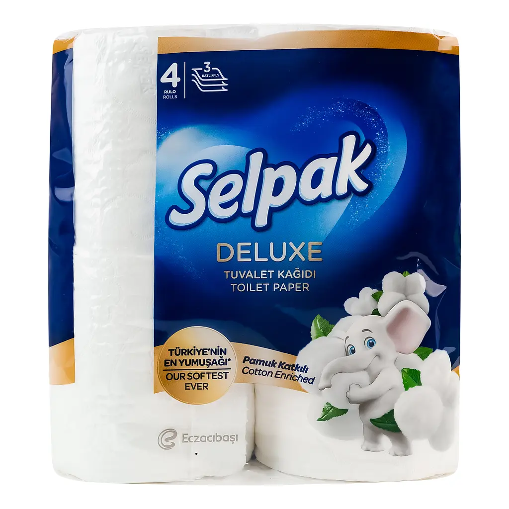 Туалетний папір Selpak Deluxe Cotton Enriched білий 4 шт. - фото 4