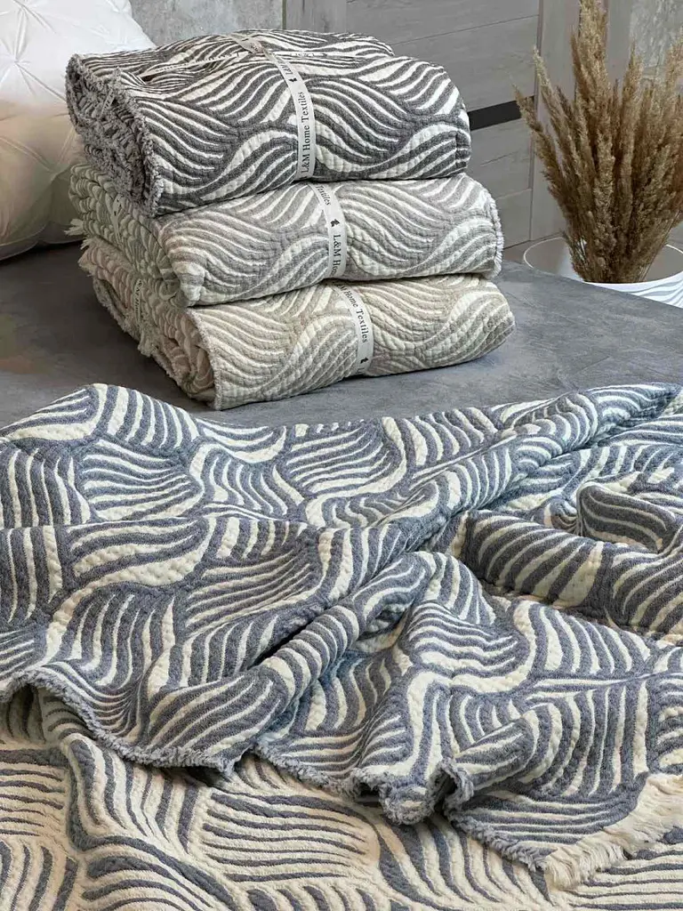 Плед двосторонній мусліновий євро L&M Home Textiles 20290 200х220 см сірий - фото 2