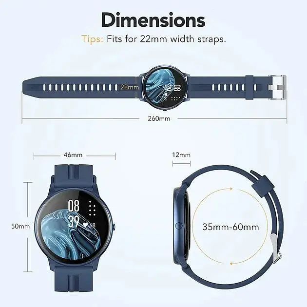 Смарт-годинник Agptek LW11 Blue - фото 2