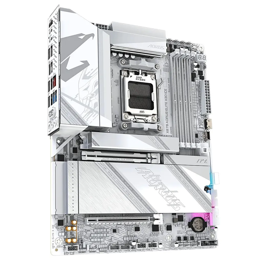 Материнська плата Gigabyte X870 AORUS ELITE X3D ICE (X870 AORUS ELITE X3D ICE) (Socket AM5, AMD X870, ATX) - фото 3