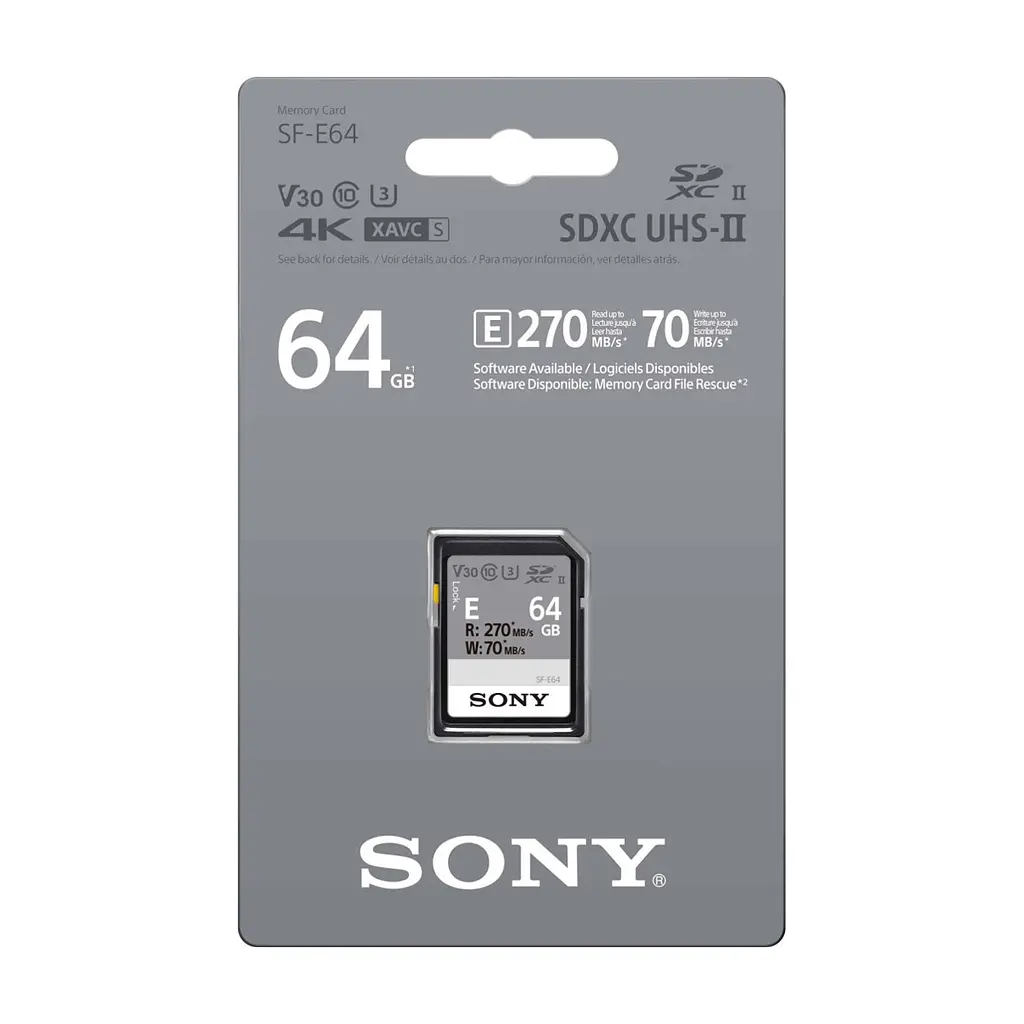 Карта пам'яті Sony 64GB SDXC class 10 UHS-II U3 V30 (SFE64A.ET4) - фото 2