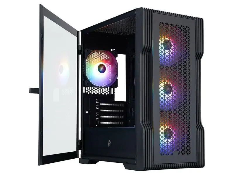 Корпус 1stPlayer T3-BK-4F1 Black - фото 3