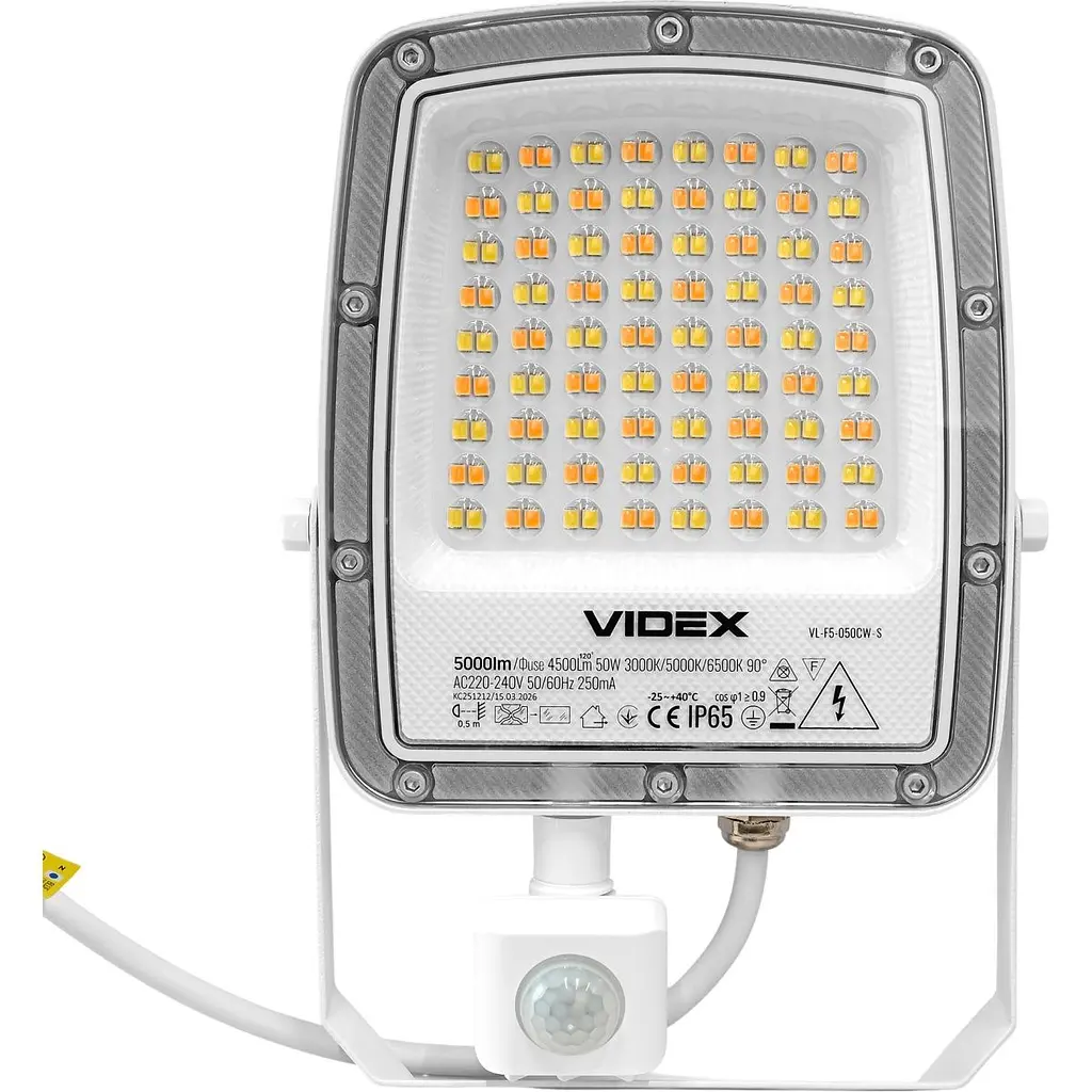 Світлодіодний прожектор Videx F5 50W з датчиком руху і освітленості White (VL-F5-050CW-S) [168704] - фото 3