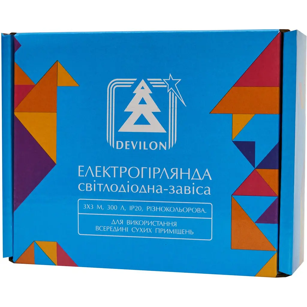 Світлодіодна гірлянда-завіса 3х3 м 300 л різнокольорова USB, IP20 (720995) - фото 7