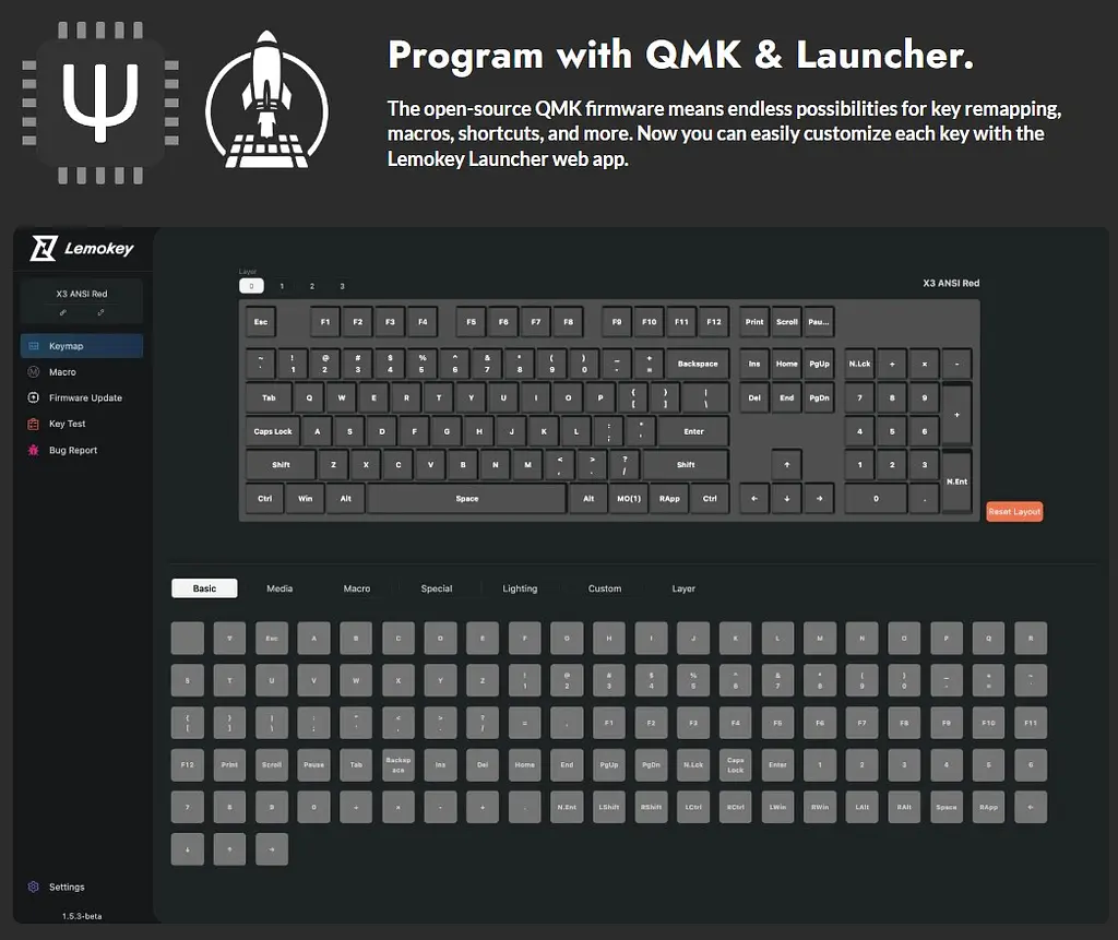 Клавіатура ігрова механічна Lemakey X3H3UA Black switch Keychron Brown, QMK/VIA, Hot-Swap, EN/UKR, RGB - фото 10