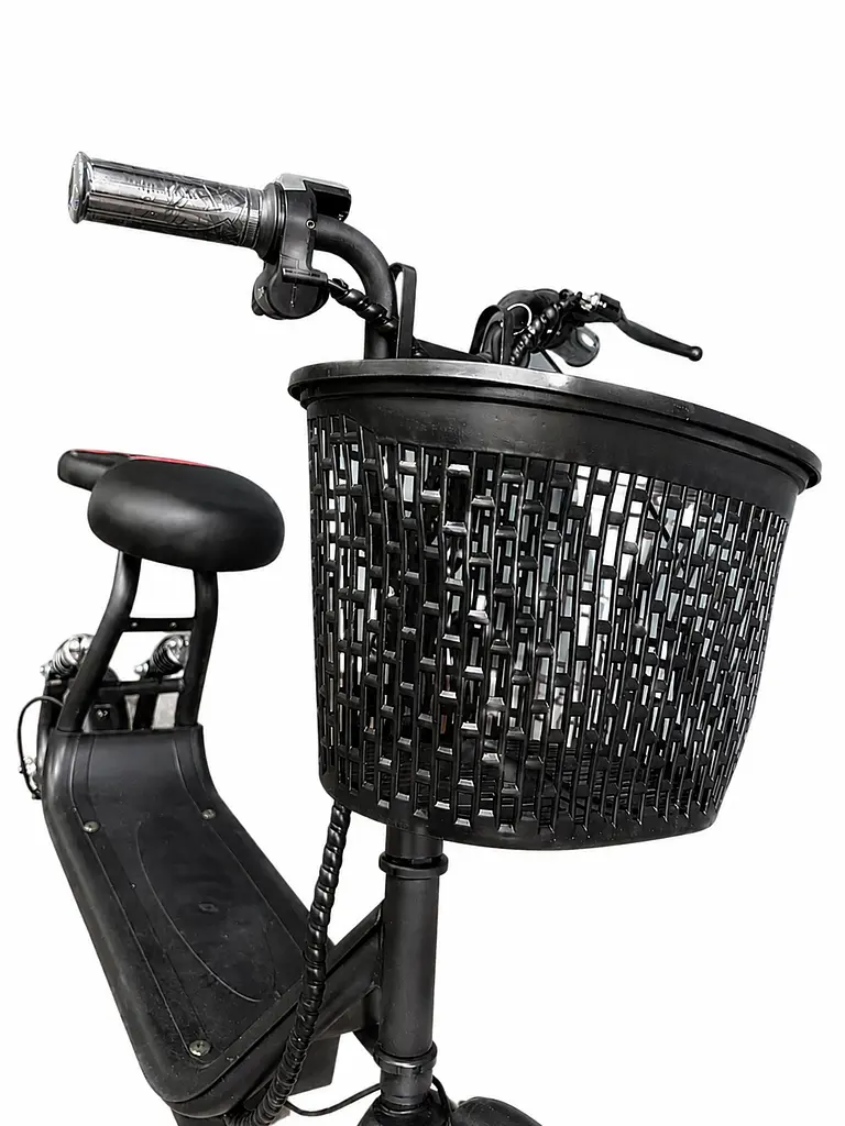 Дитячий електросамокат 500W 16Ah 8" з кошиком та сидінням чорний - фото 7