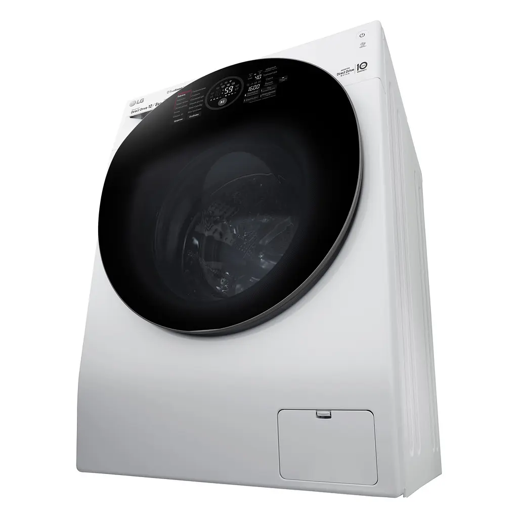 Стирально-сушильная машина LG FH6G1BCH2N, 12кг (8кг), 1600, A, Пар, глубина 64см, Дисплей, Инвертор, Белый (FH6G1BCH2N) - фото 5