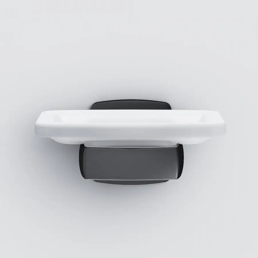 Мильниця Am.Pm Gem скляна настінна black A9034222, Чорний матовий - фото 5
