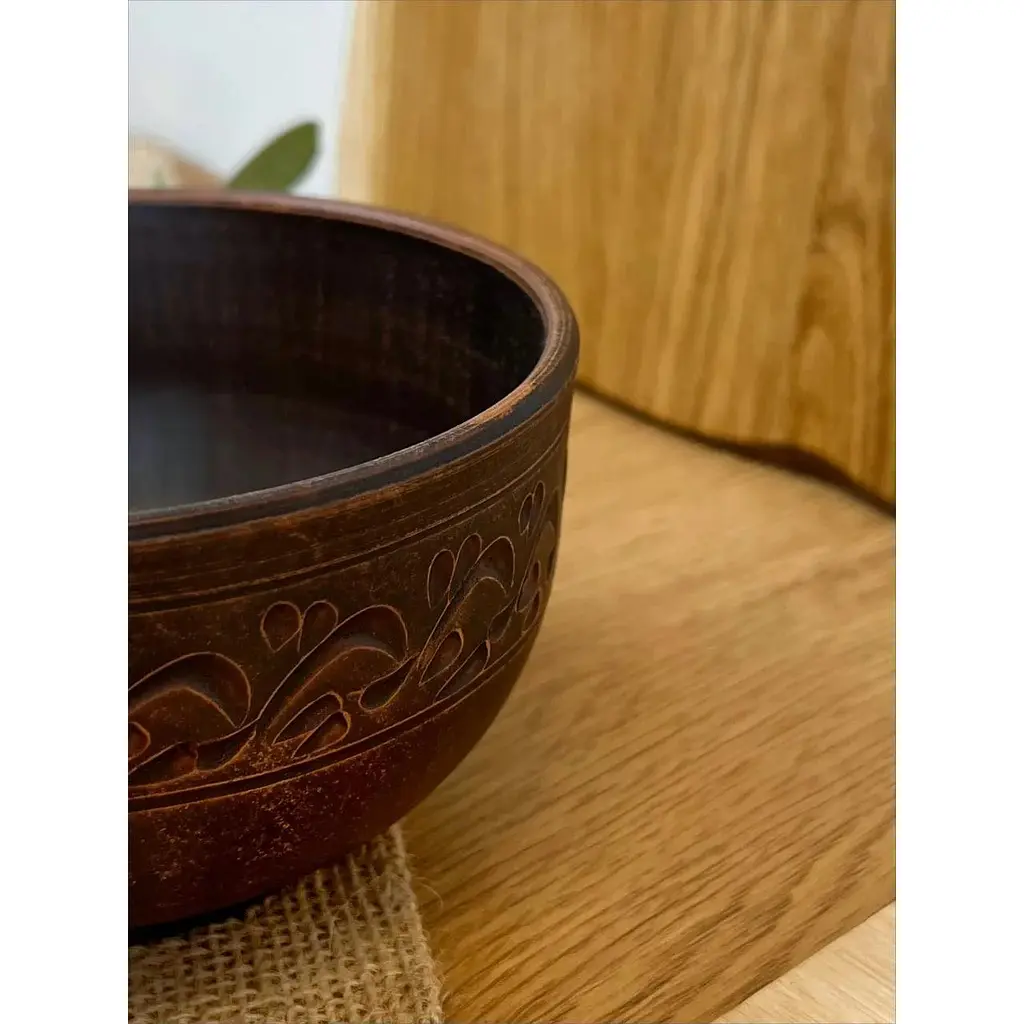 Салатник керамічний (глиняний) різьблений Декор 700 мл - фото 4