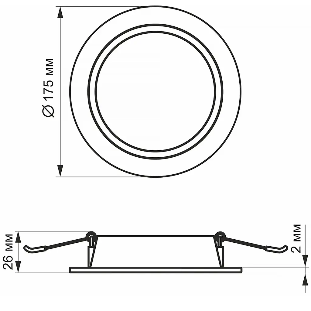 LED світильник Videx Back вбудований круглий 15W 5000K (VL-DLBR-155) - фото 4
