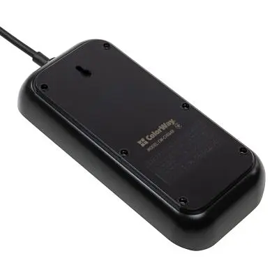 Мережевий фільтр живлення ColorWay (CW-CHE64B), 6 розеток/4USB Black (CW-CHE64B) - фото 5