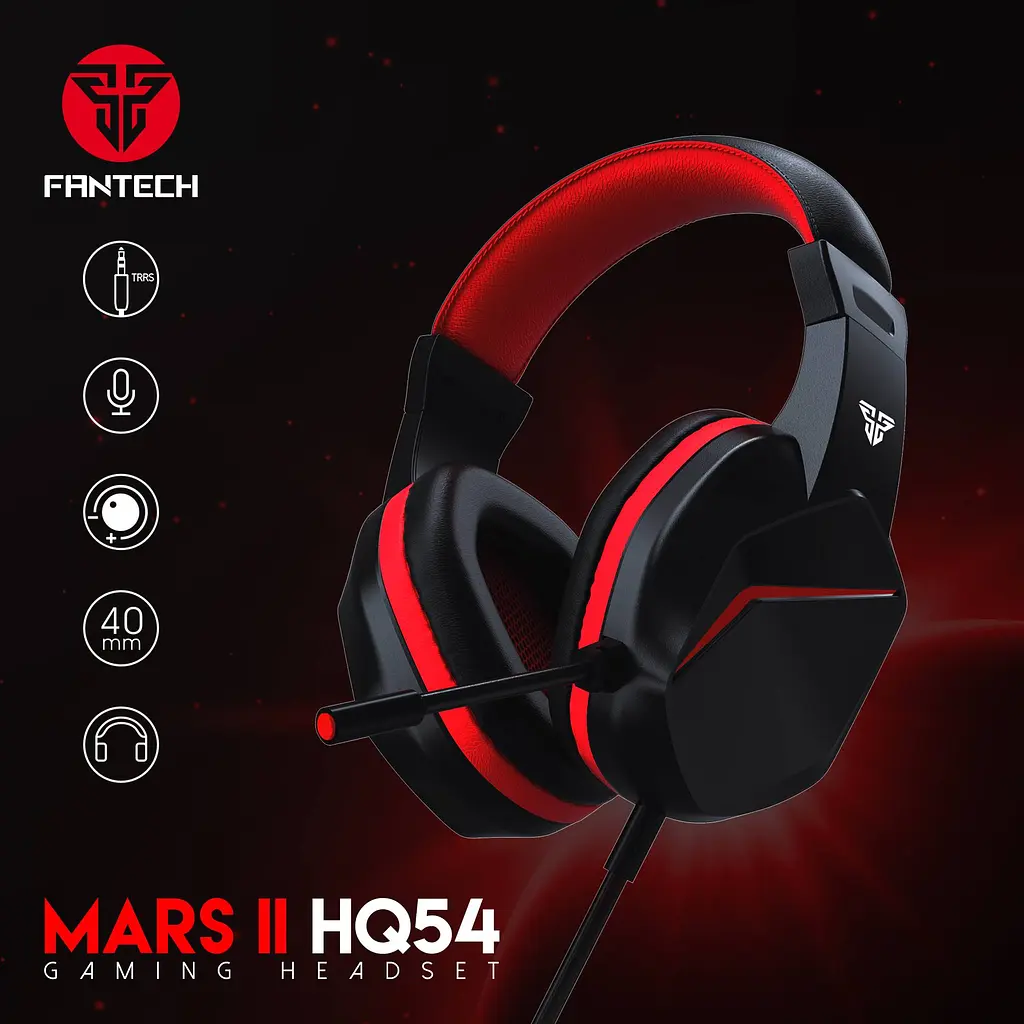 Ігрові Навушники Fantech HQ54 Mars II Чорно-Червоний - фото 2