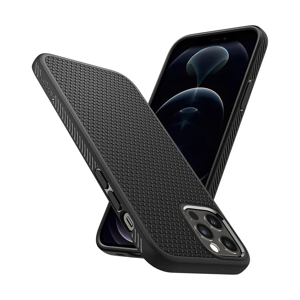 Чехол Spigen Liquid Air для iPhone 12 Pro/12 Matte Black (ACS01701) + защитное стекло - фото 10