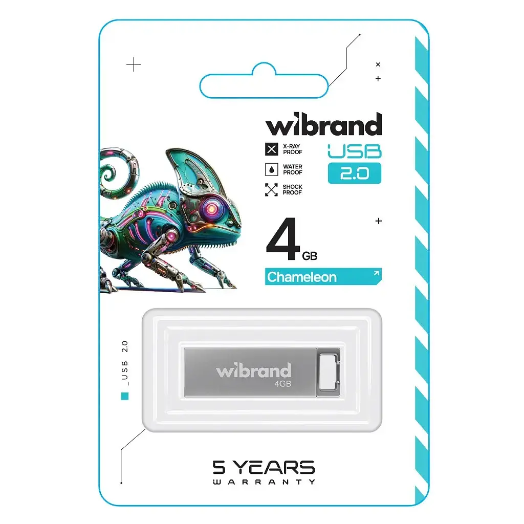 USB флеш накопитель Wibrand 4GB Chameleon Silver USB 2.0 (WI2.0/CH4U6S) - фото 2