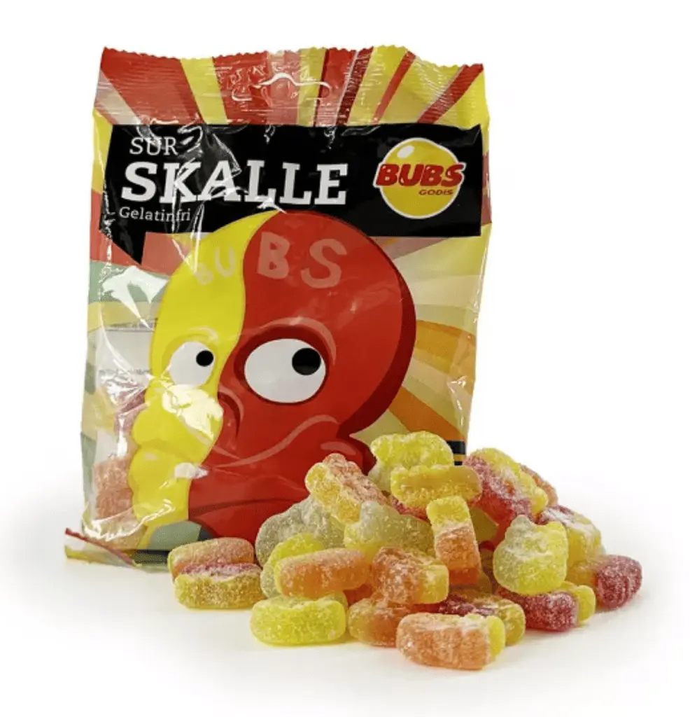 Жувальні цукерки Bubs Sur Skalle Gelatinfri Sour Skull 92г - фото 3