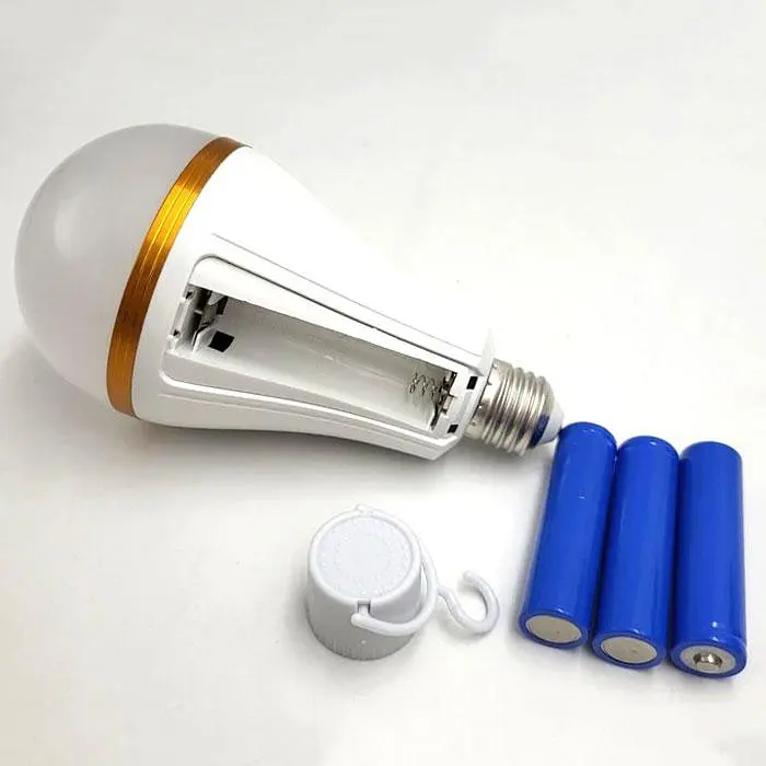 Лампа светодиодная с аккумулятором E27 New Emergency lamp 3x18650, смарт лампочка - аварийная лампа - фото 2