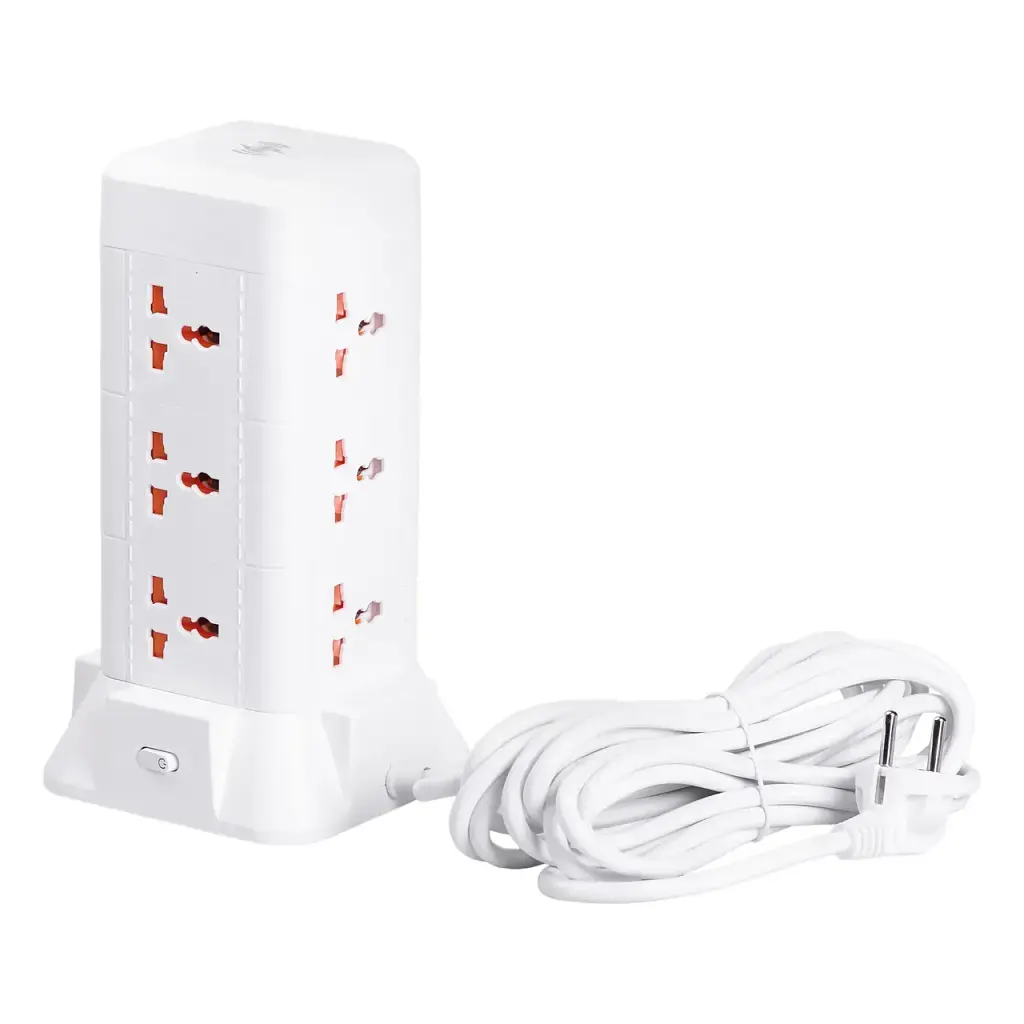 Мережевий фільтр-подовжувач Yiwu HP-5-7MF TOWER  B23 4,8 м 9 розеток 3USB + 1PD  та LED-лампа білий  - фото 6