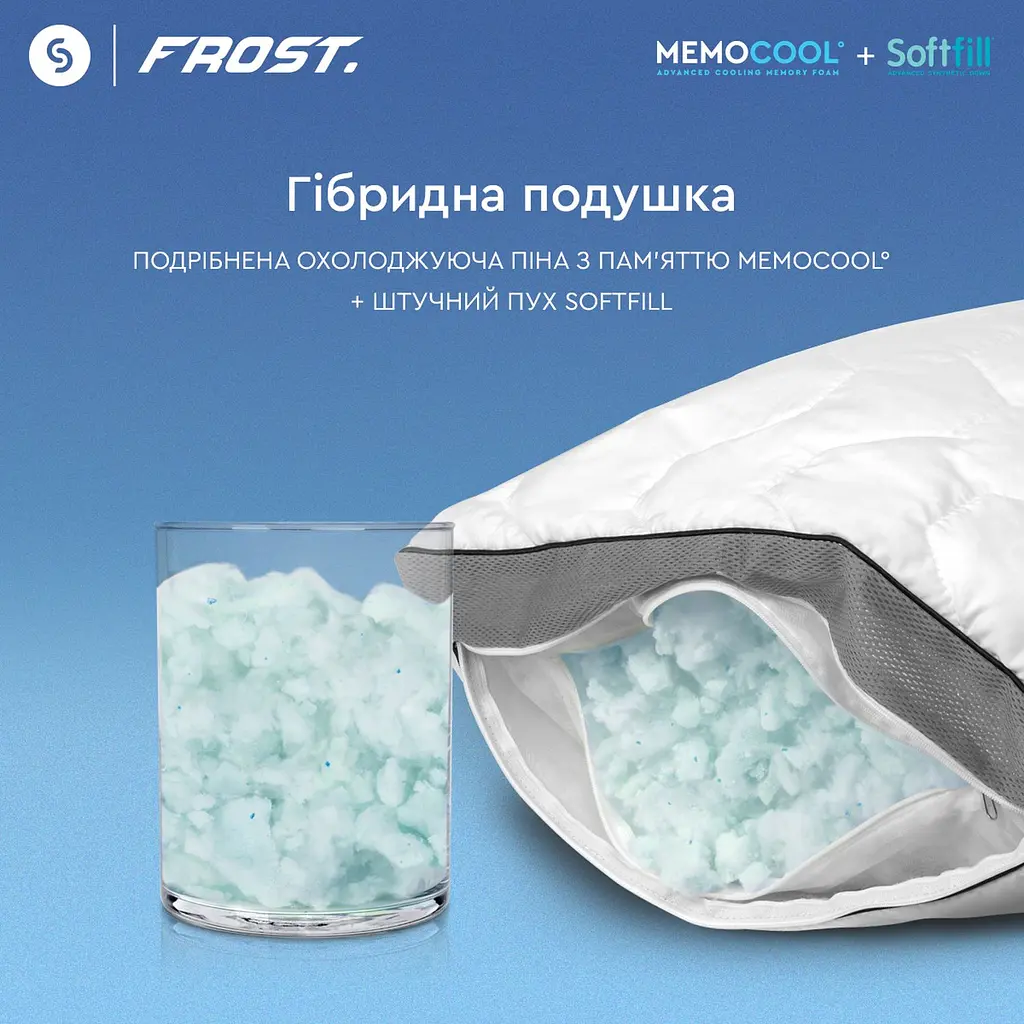 Уценка. Подушка Sonex Frost гибридная с эффектом памяти и охлаждения 70 x 50 см (SO102467) - фото 10